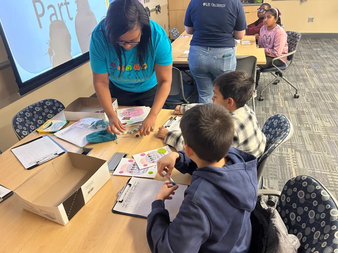 Students split into smaller groups and work on graduate student designed projects to learn about the brain