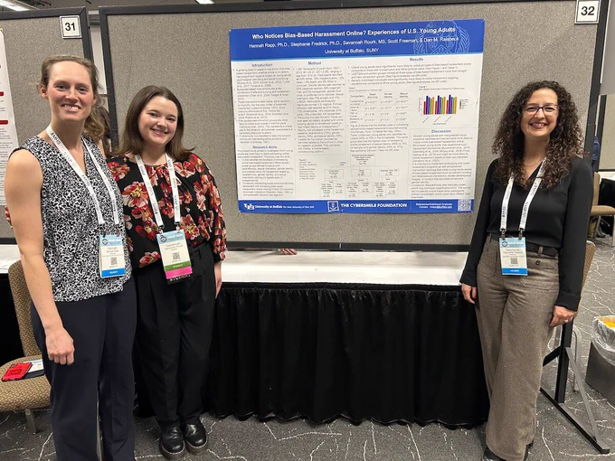 Various academics presenting Cybersmile research at the event in Chicago.
