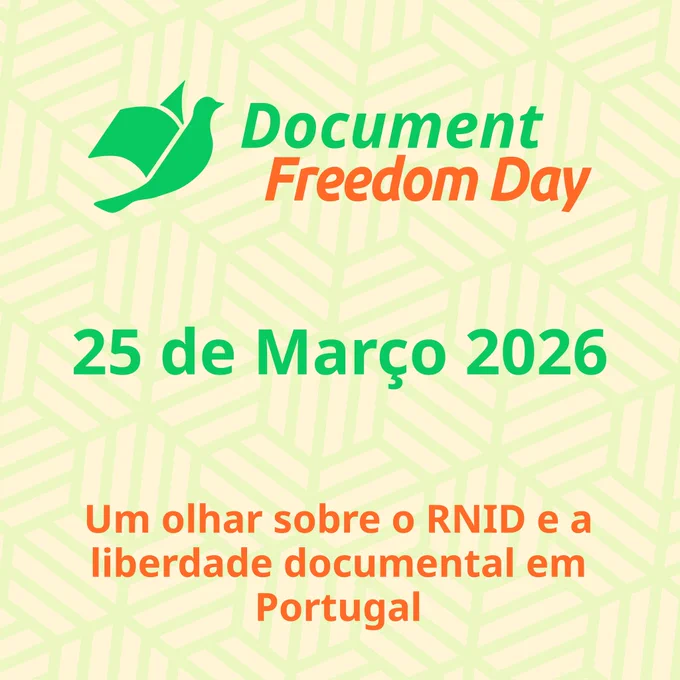 Document freedom day
25 de março 2026
Um olhar sobre o RNID e a liberdade documental em Portugal