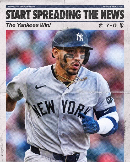 FINAL: Yankees 7, Giants 0. 

Photo of José Caballero. 