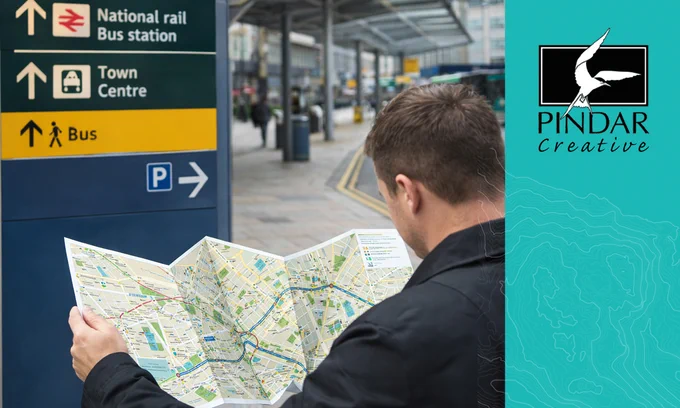Journeys are shaped by small decisions.

Good mapping helps people choose the right direction quickly and confidently.

Discover more at https://www.pindarcreative.co.uk.

#Cartography #Wayfinding #PublicTransport #Mapping
