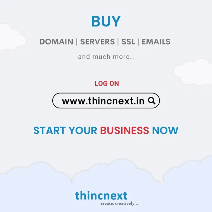 Launching https://thincnext.in.
.
.
.
#domain #hosting #emails #thincnext #thincnextdigital