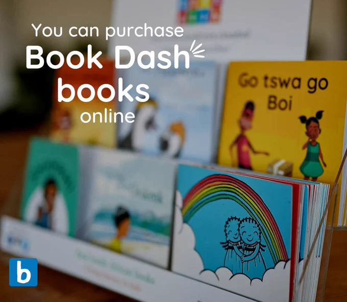 Book Dash books are available to purchase online. Simply email team@bookdash.org for our latest list of available titles and languages.

Our beautifully curated digital library is organised into specific themes. This means that you, our readers can quickly find the book of their choice.

Pssst… did you know that our books are also available in audio? To find the audio books in our library simply look for books that have the sound icon at the bottom right hand corner of the book.

Find out more here https://bookdash.org/how-to-buy-our-books/