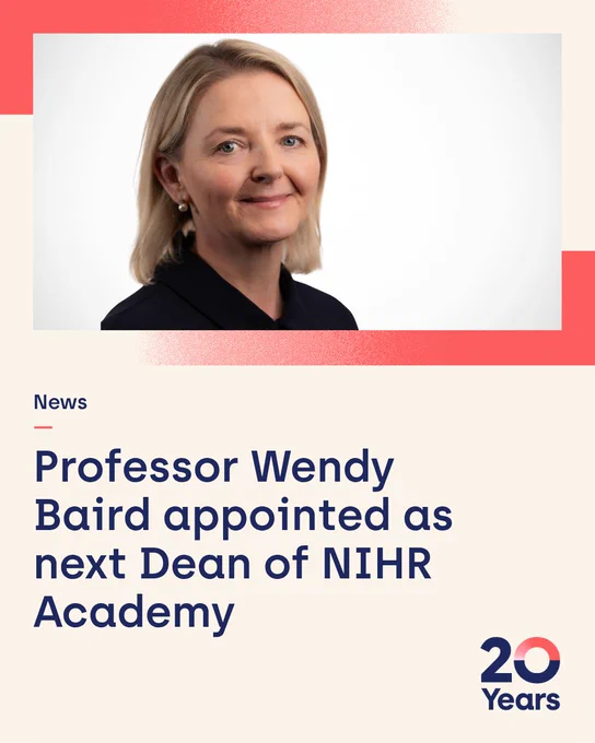 News
Professor Wendy Baird appointed as next Dean of NIHR Academy