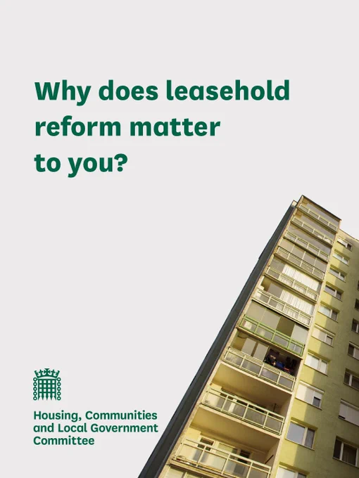 An image of a flat with text that reads, 'Why does leasehold reform matter to you?' 1 of 2.