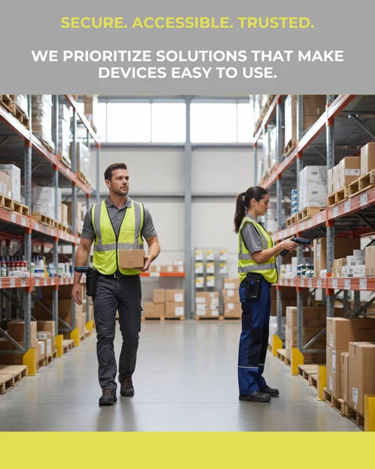 Secure. Accessible. Trusted. We prioritize solutions that make devices easy to use.
