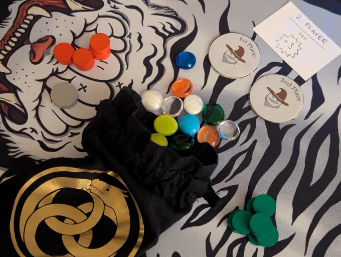 Image of the prototype version of Dragon Eyes, a board game by Tim Bosje and Quality Beast.