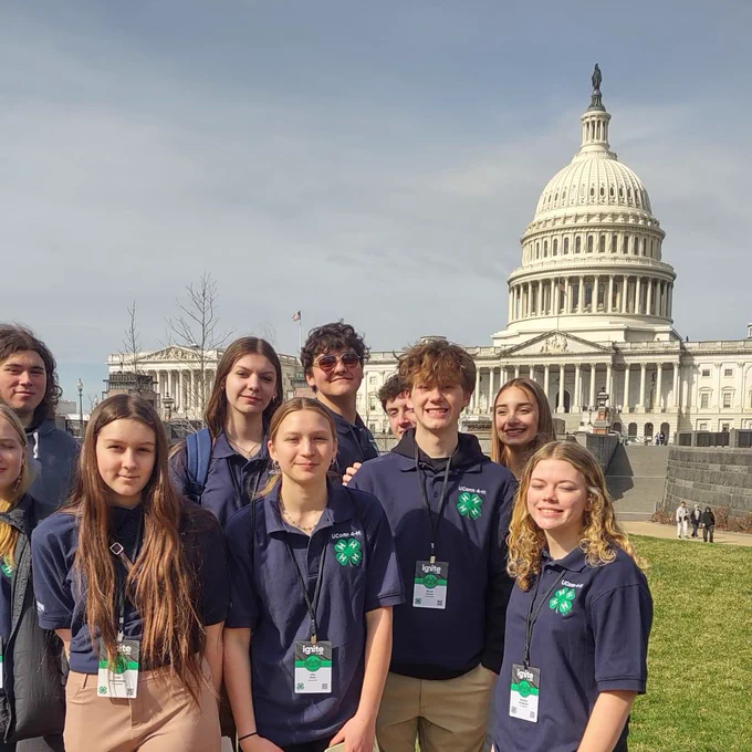 group of 4-H youth in front of the US Capitol