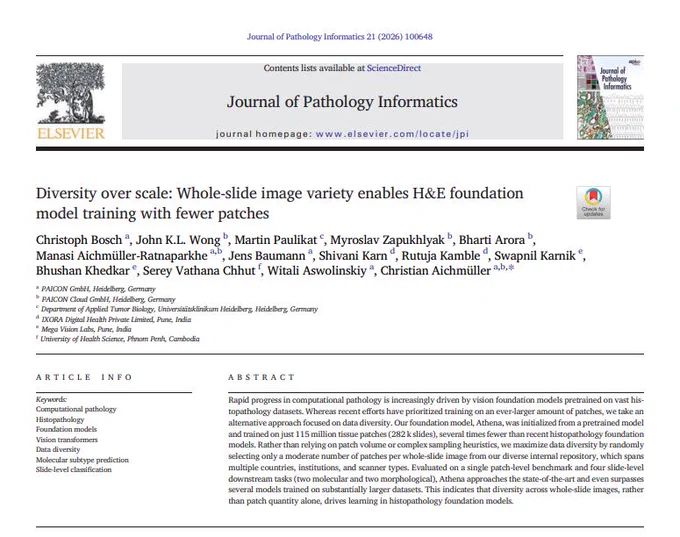 AI-driven cancer diagnostics study highlighting the impact of diverse whole-slide image data on model accuracy and generalization.