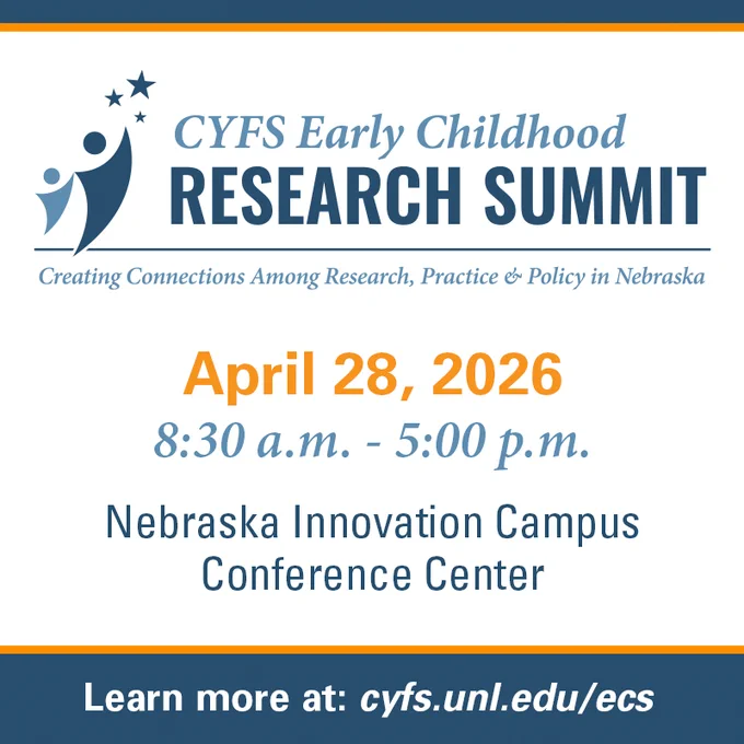 Graphic marketing the CYFS Early Childhood Research Summit.