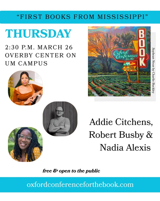 Mississippi first books at 2:30 p.m. in Overby Center
