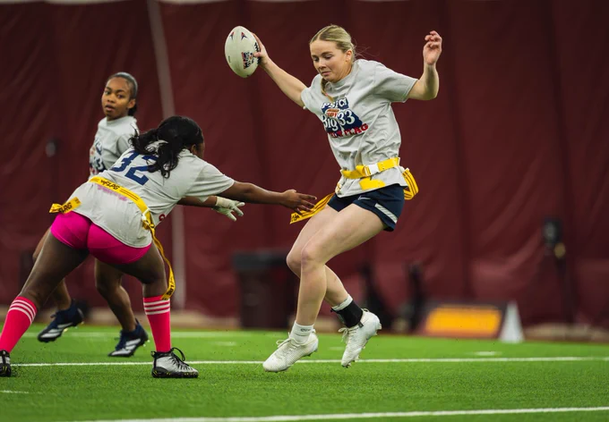 Photo of Girls Flag players.