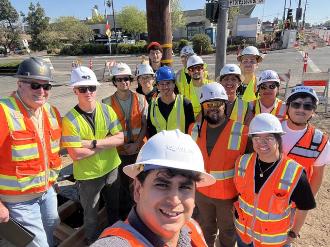 Giving a tour for Sacramento State's Construction Management Class