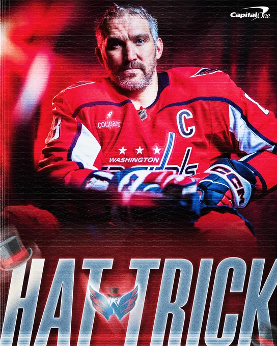 Alex Ovechkin has a hat trick. 