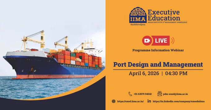 Port Design & Management Programme Live Webinar by Executive Education IIM Ahmedabad