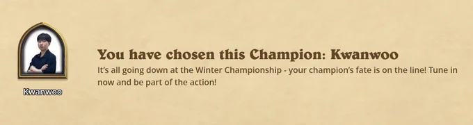 Kwanwoo pick Choose your Champion