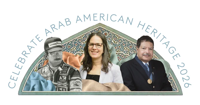 Three Arab American figures for Arab American Heritage Month.