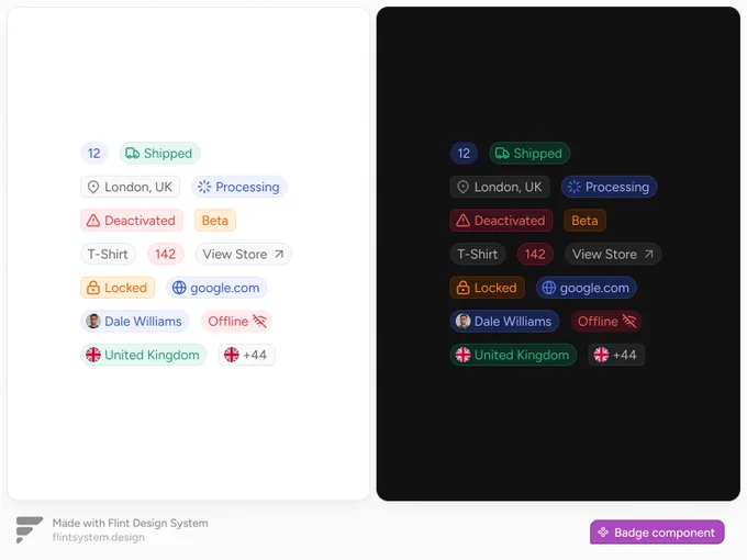 Badge component - Flint Design System