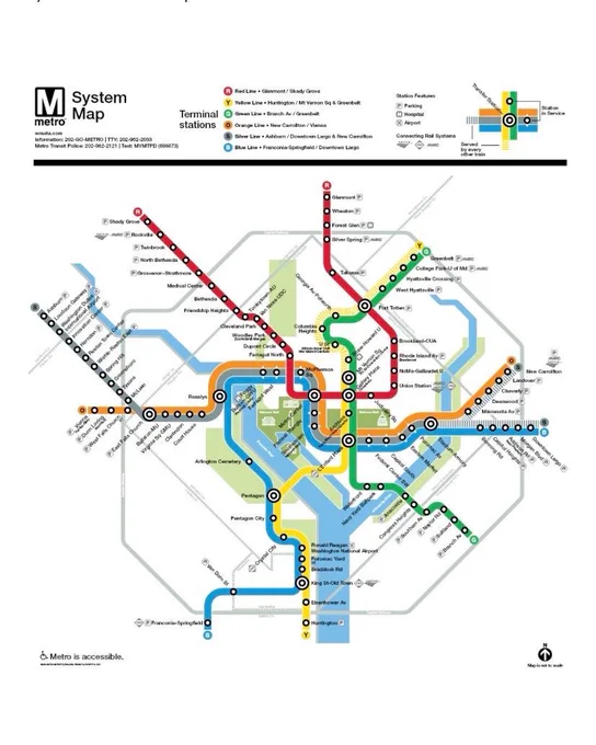 Metro system map today