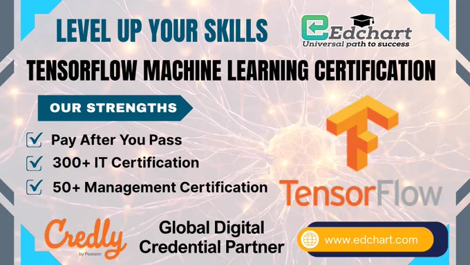 The TensorFlow Machine Learning Certification by Edchart is a globally recognized credential designed for developers, data scientists, freelancers, and IT professionals who want to build expertise in artificial intelligence and machine learning. This certification validates the ability to design, train, and deploy machine learning models using TensorFlow, one of the most widely used AI frameworks. With a verifiable digital badge issued through Credly, candidates gain trusted proof of their technical skills, improving career credibility and job opportunities worldwide. Ideal for both beginners and experienced professionals, this certification supports career growth, real-world AI application development, and recognition in today’s competitive technology landscape.