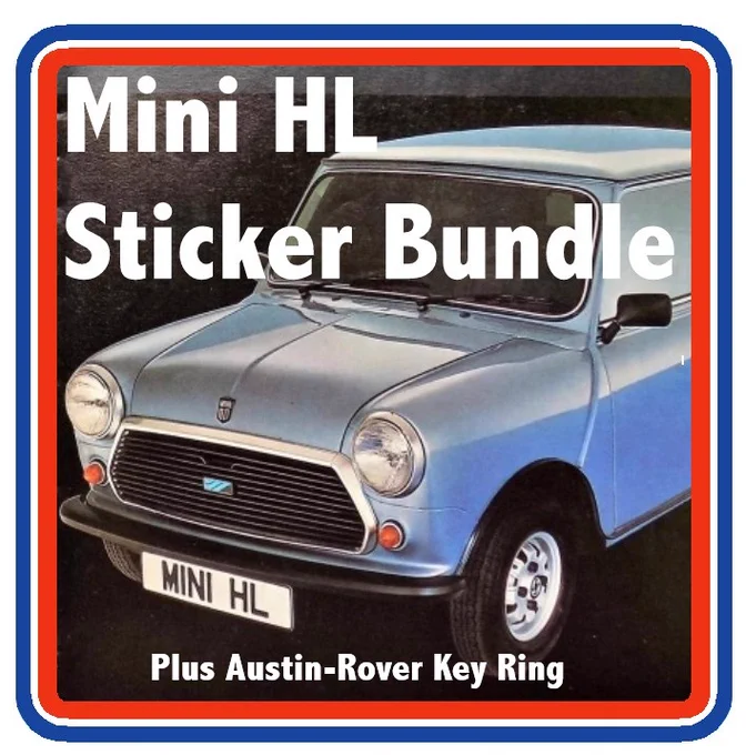 NEW!! Austin Rover Mini HL 7 Piece Engine Bay Sticker Bundle   Key Ring - https://www.miniphernalia.co.uk/austin-rover-mini-sticker-bundles/2614-austin-rover-mini-hl-7-piece-engine-bay-sticker-bundle-key-ring.html #AustinRover #AustinMini