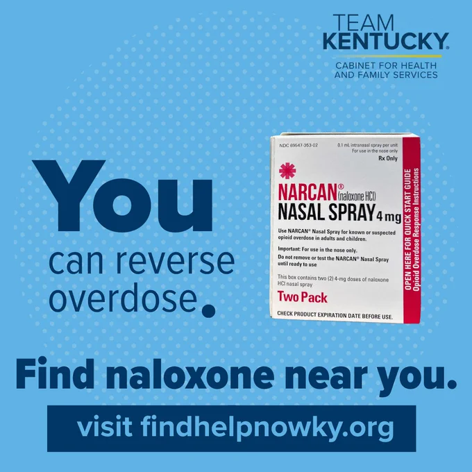 a box of Narcan.

You can reserve overdose.
Find naloxone near you.
visit findhelpnowky.org.