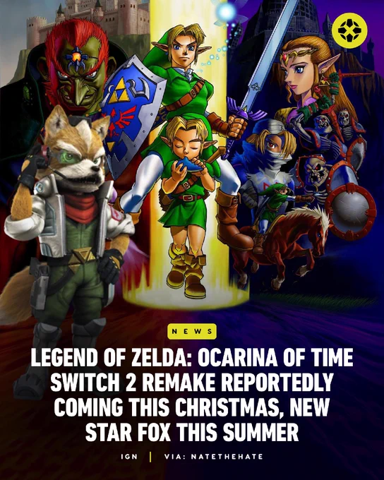 Legend of Zelda: Ocarina of Time Switch 2 Remake Reportedly Coming This Christmas, New Star Fox This Summer
