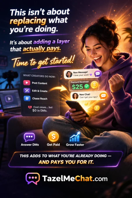 This isn’t about replacing what you’re doing. It’s about adding a layer that actually pays. Time to get started! Tazelmechat.com"