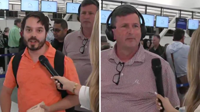 Flyer in huge TSA line hijacks interview with blunt message to Congress: 'Fire 'em all'