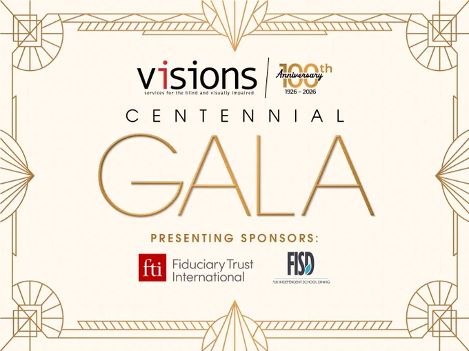 VISIONS Centennial Gala. Presenting Sponsors: Fiduciary Trust International, and Flik Independent School Dining. 