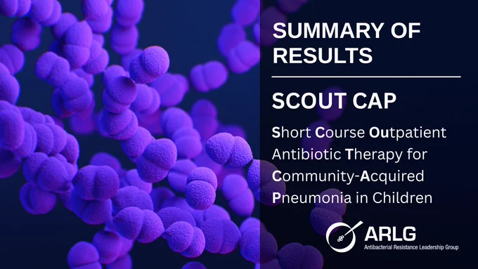 Summary of Results
SCOUT CAP
Short Course Outpatient Antibiotic Therapy for Community-Acquired Pneumonia in Children
ARLG
Antibacterial Resistance Leadership Group