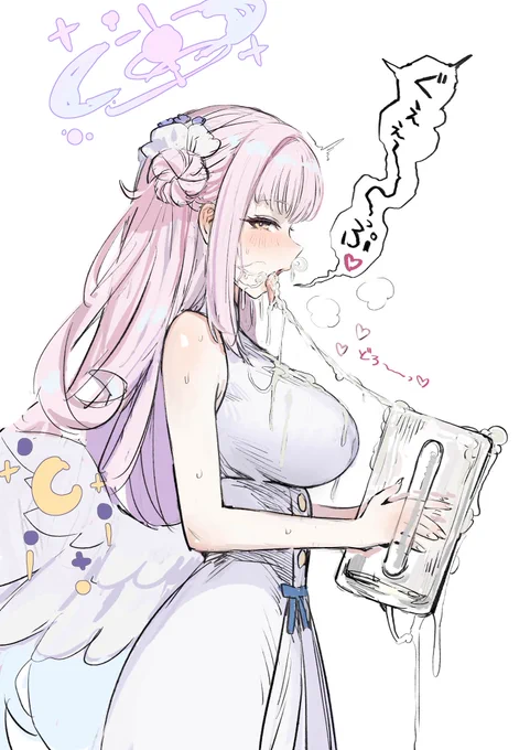Another delinquent who was made to test the effectiveness of the punishment! She looked down at the tall glass full of bubbling and thick cocksnot.
It looked human in appearance. White… gooey? Possibly thick but nothing out of the ordinary.

Jane stood nearby. Eyes closed but had this aura about her. Urging the girl to hurry up with her punishment.
She sighed as she reached a shaky hand and grabbed the cold handle. Her hand for a second felt freezing cold before fading! Her body grew hotter, sweat forming from her brow and her heart beating out of her chest!

She brought the glass to her lips and…

GULP!                 🫧               💢
    🫧                GLUG!!!!                                         💢
                 💢             🫧            GLURRRK!!! 💢     🫧🫧
                      💢              HURRKGHH??!!!         🫧

She made all sorts of vile noises until finally the girl SLAMMED the glass down! Letting out a hearty

                      🫧UUUUUOOOOORRPP!!🫧