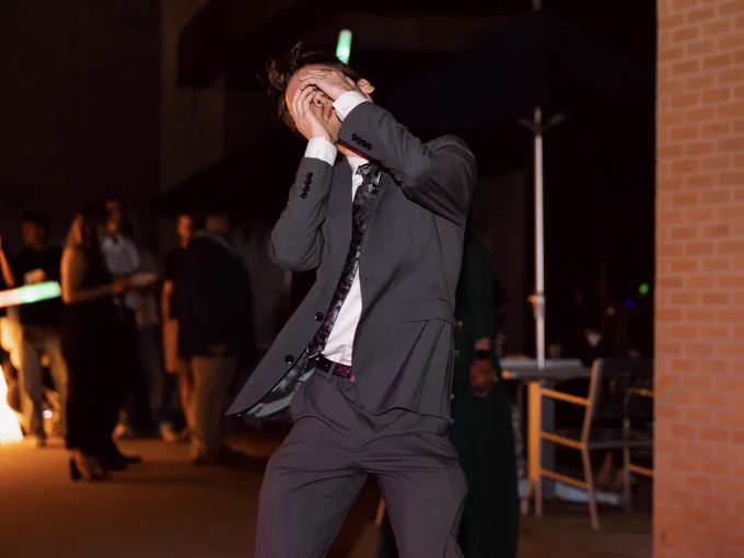 Student at Met gala dancing