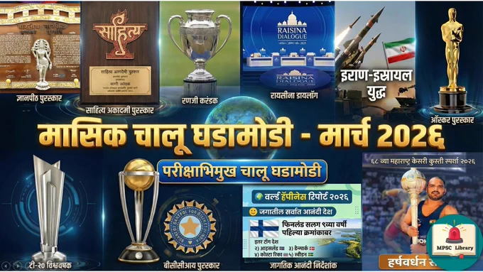 मार्च २०२६ चालू घडामोडी | मासिक चालू घडामोडी - मार्च २०२६ | March 2026 Current Affairs #MPSCLibrary