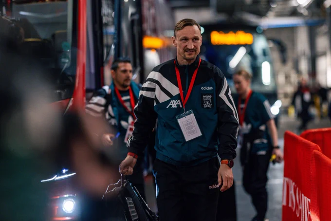 Photography of Sami Hyypia arriving at Anfield.