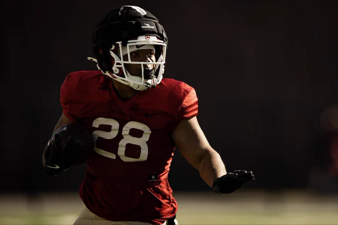 Harvard football at spring practice