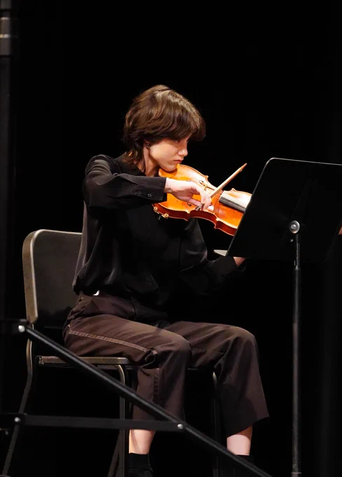 A violinist from Fort Bend Clements High School at the 2026 UIL State Chamber Music Festival.