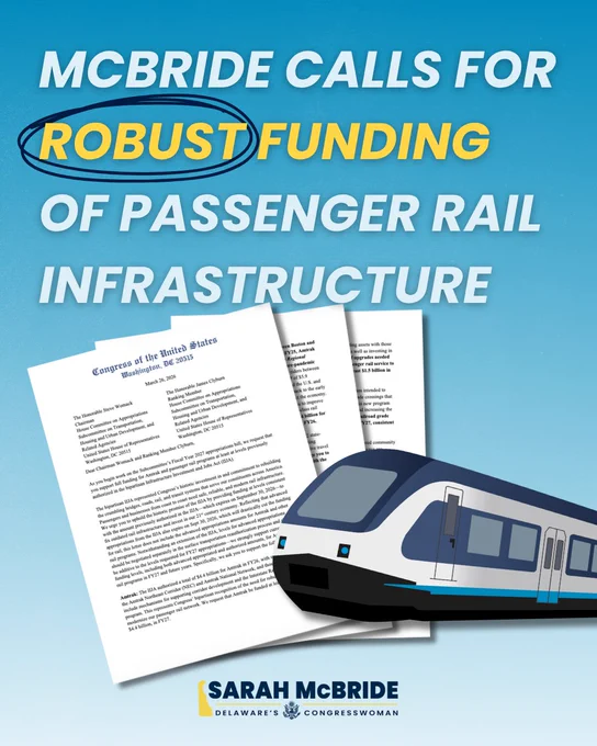 McBride calls for robust funding of passenger rail infrastructure.
