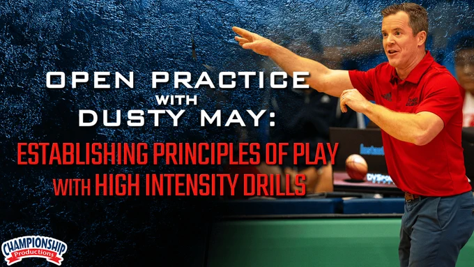 High-intensity drills within a precise, purpose-filled practice session make this one of the most valuable Open Practice videos ever!

See how to keep your practice flowing by incorporating many game-like situations in short segments!
Watch how Coach May implements fundamental skills through his drills in practice - providing ample opportunities for his players to become their best!
See how Dusty May uses a positive approach to coaching players that allows him to get maximum effort and retention!