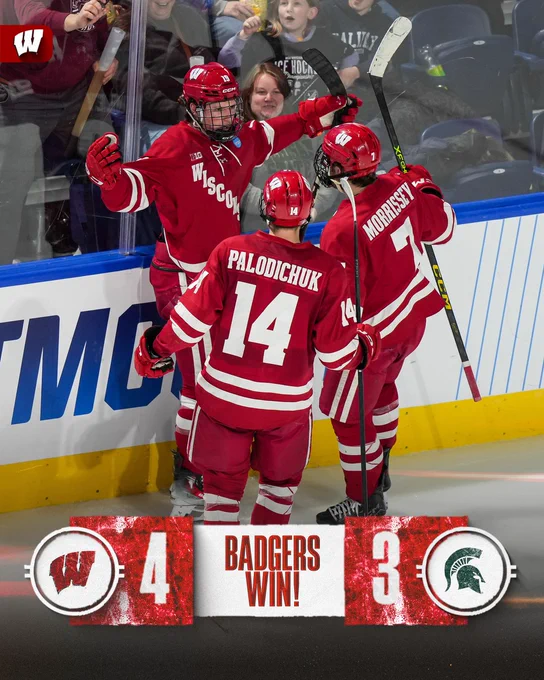 BADGERS WIN 4-3
