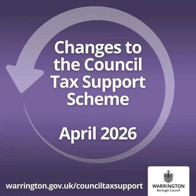 📢 Changes to Council Tax Support from 1 April 2026 From 1 April 2026, the Council Tax Support scheme for working‑age customers will change: • Working‑age applicants will need to pay a minimum of 22% of their Council Tax • The maximum capital (savings) limit will reduce from £16,000 to £6,000 Find out more and check what this means for you: 🔗 https://www.warrington.gov.uk/counciltaxsupport