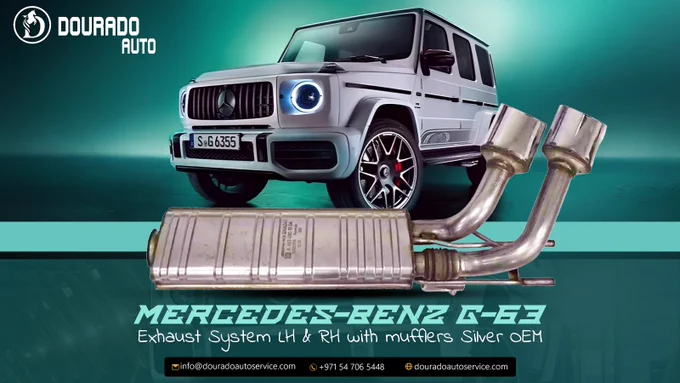 Exhaust System LH & RH with mufflers – Silver – Mercedes-Benz G63 – A4634901504