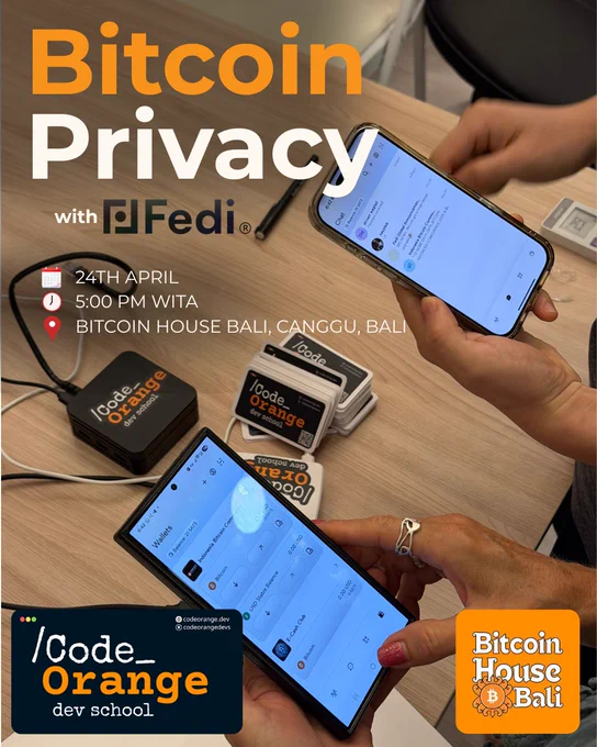 Code Orange workshop with Fedi - bitcoin privacy