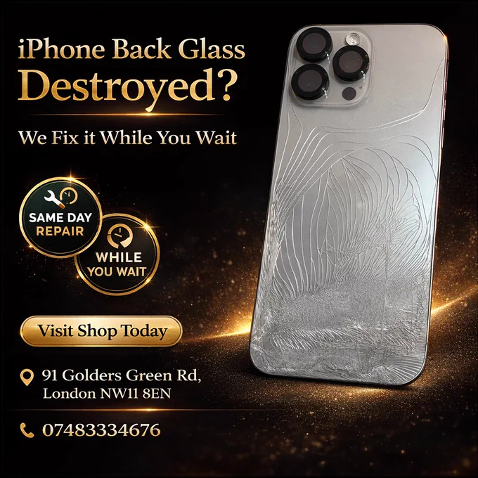 Cracked or shattered iPhone back glass? Don’t wait days to get it fixed.

At While You Wait Repairs, we specialise in fast, same-day iPhone back glass repairs — so you can walk in with a damaged phone and walk out fully restored.

✔️ Same Day Repair
✔️ While You Wait Service
✔️ Professional & Affordable
✔️ All iPhone Models Covered

Whether your iPhone back is lightly cracked or completely destroyed, our expert technicians will fix it quickly using high-quality parts.

📍 Visit us today:
91 Golders Green Rd, London NW11 8EN

📞 Call now: 07483334676

👉 No appointment needed — just walk in!

iPhone repair near me
phone repair London
back glass repair iPhone
same day phone repair
while you wait repairs London
