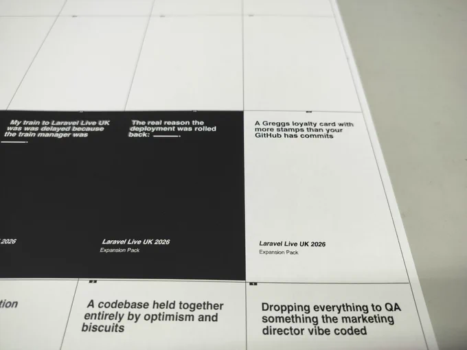 Preview of Cards Against Artisans: Laravel Live UK 2026 Exclusive Expansion Pack 