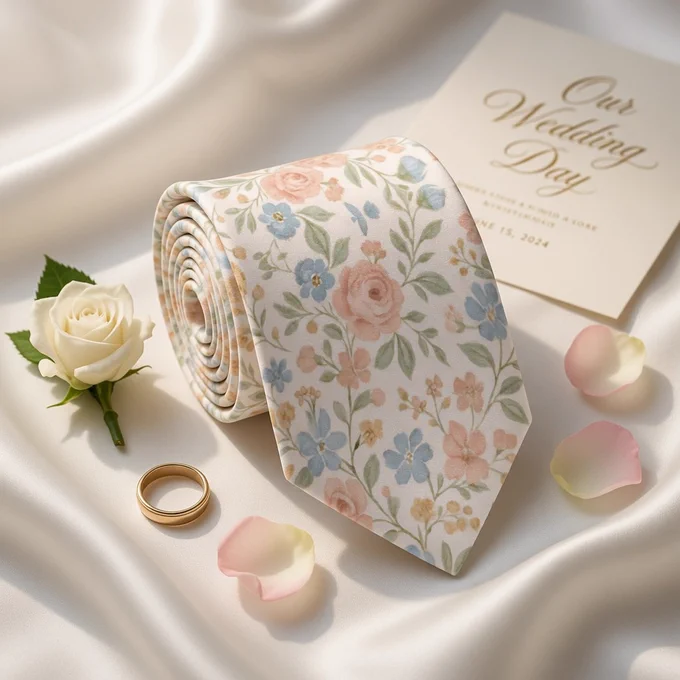 Delicate Pastel Spring Neck Tie
Bring effortless romance to any occasion with this elegant cream silk necktie featuring a delicate all-over floral pattern in soft peach, blush pink, and powder blue – inspired by classic Liberty London prints. Perfect for spring and summer weddings, garden parties, Easter celebrations, or adding gentle sophistication to light gray, navy, or beige suits. The subtle pastel palette keeps it refined yet charming. Premium silk ensures a perfect knot and luxurious drape. The ultimate choice for stylish groomsmen, romantic souls, and modern gentlemen who love understated floral elegance.
