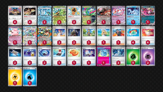 Pokémon: 22
4 Hoothoot SCR 114
4 Noctowl SCR 115
2 Wellspring Mask Ogerpon ex TWM 64
2 Teal Mask Ogerpon ex TWM 25
2 Fan Rotom SCR 118
1 Iron Leaves ex TEF 25
1 Bloodmoon Ursaluna ex TWM 141
1 Latias ex SSP 76
1 Chien-Pao SSP 56
1 Fezandipiti ex ASC 142
1 Lillie's Clefairy ex JTG 56
1 Terapagos ex SCR 128
1 Mega Kangaskhan ex MEG 104

Trainer: 29
3 Crispin SCR 133
2 Boss's Orders MEG 114
1 Brock's Scouting JTG 146
1 Lillie's Determination MEG 119
1 Judge POR 76
4 Poké Pad POR 81
4 Ultra Ball MEG 131
2 Night Stretcher ASC 196
2 Energy Switch MEG 115
2 Tera Orb SSP 189
1 Energy Search POR 72
1 Buddy-Buddy Poffin TEF 144
1 Switch MEG 130
1 Sparkling Crystal SCR 142
3 Area Zero Underdepths SCR 131

Energy: 9
5 Grass Energy MEE 1
2 Psychic Energy MEE 5
1 Lightning Energy MEE 4
1 Water Energy MEE 3