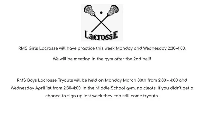 Lacrosse Announcement