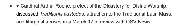   Cardinal Arthur Roche, prefect of the Dicastery for Divine Worship, discussed Traditionis custodes, attraction to the Traditional Latin Mass, and liturgical abuses in a March 17 interview with OSV News.