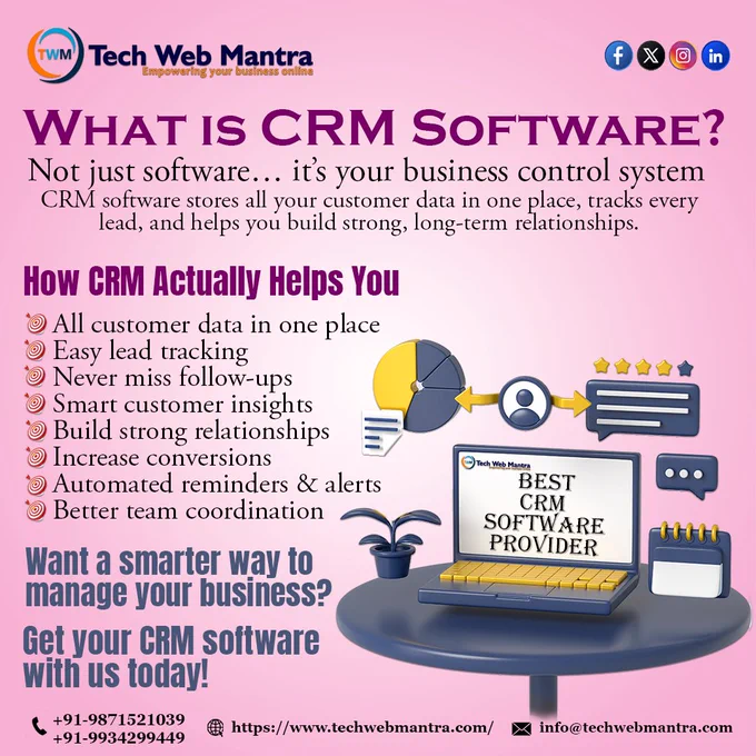 #CRMSoftware #CustomerManagement #LeadManagement #SalesGrowth
#BusinessAutomation #DigitalBusiness #StartupIndia #EntrepreneurLife
#TechWebMantra #BusinessGrowth #AutomationTools #SmartBusiness
#LeadTracking #CustomerExperience #GrowYourBusiness